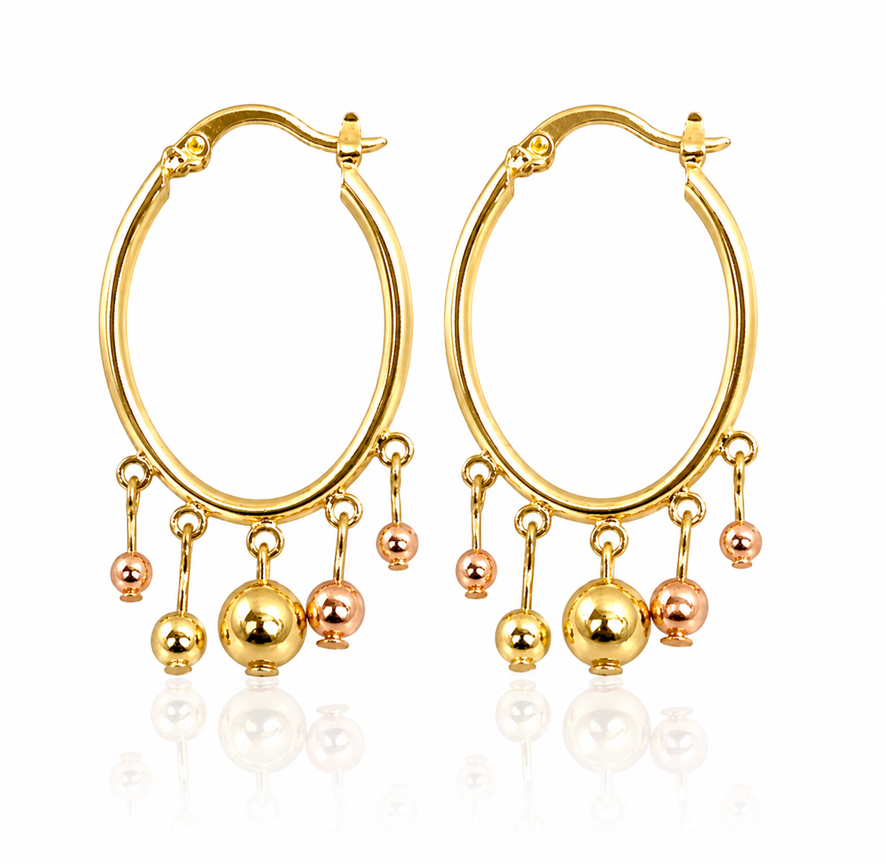 Earrings - Golden Charm Hoops